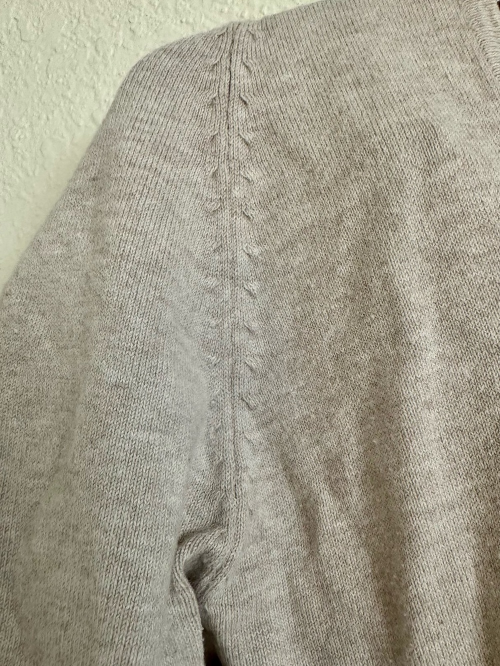 Zara Beige Knit Puff Sleeve Scoop Neck Cotton Blend Top Size Large - Picture 4 of 5
